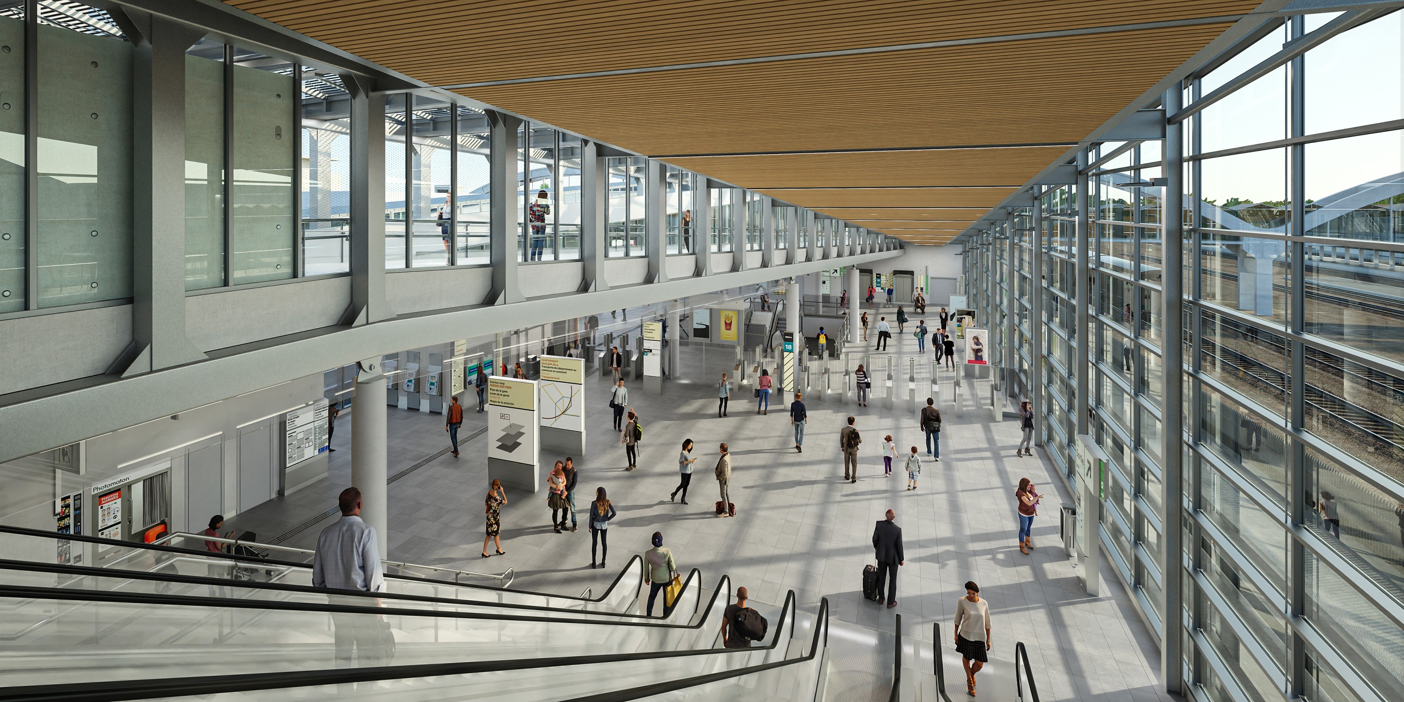 Massy-Palaiseau : la gare du Grand Paris Express par Thomas Richez mas-hall-haut