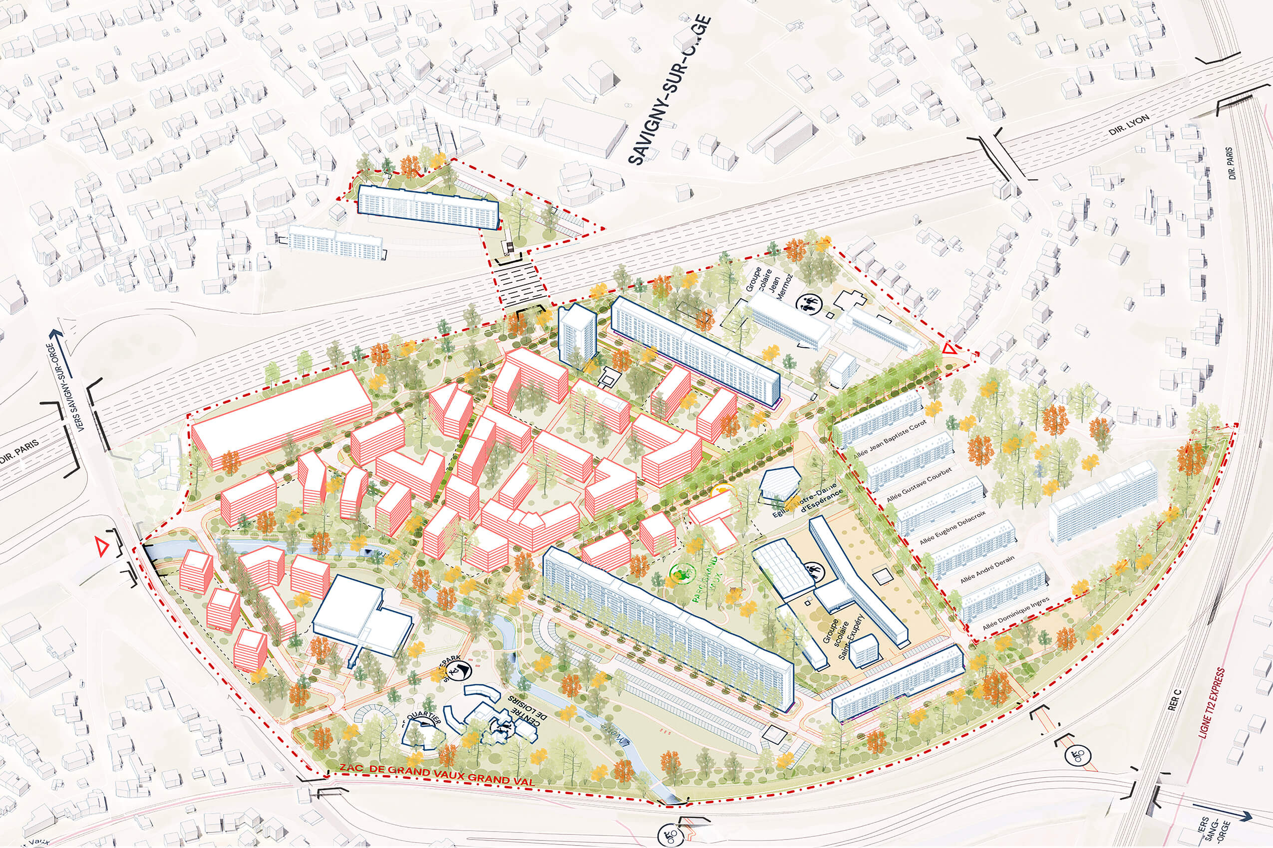 Habiter le village de Grand Vaux<br>et le parc de l’Yvette 2024_svg_axo