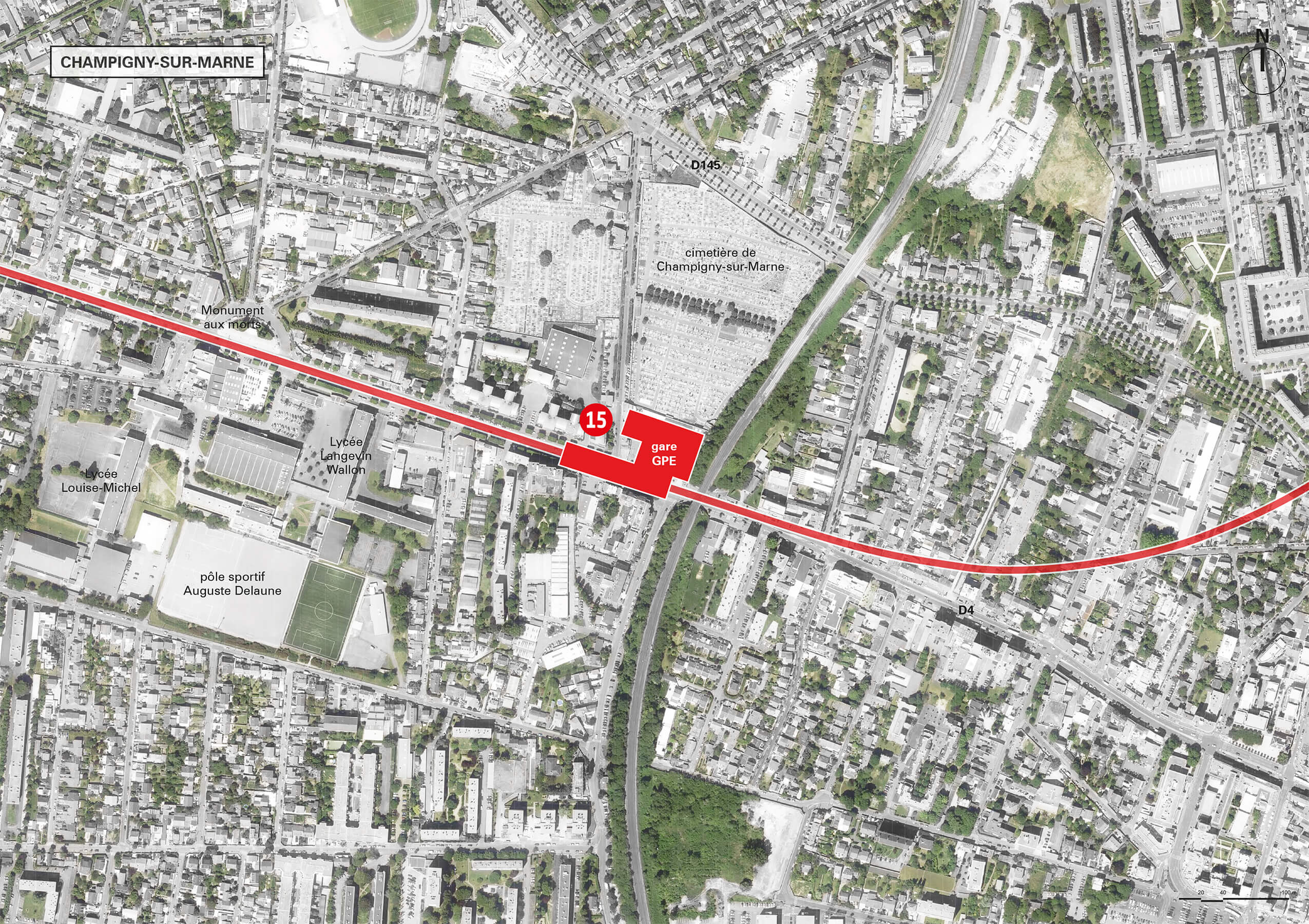 La gare de Champigny- Centre pour la ligne 15 chc_carte-situation