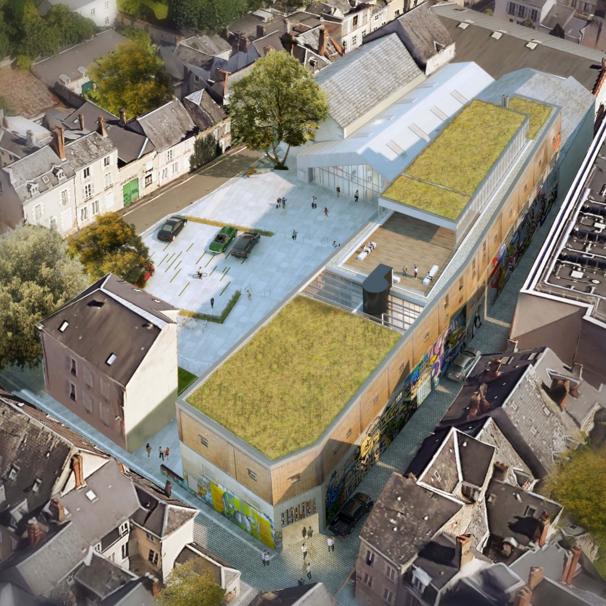 La réhabilitation <br> des Vinaigreries Dessaux orv_perspective-angle-rues-a