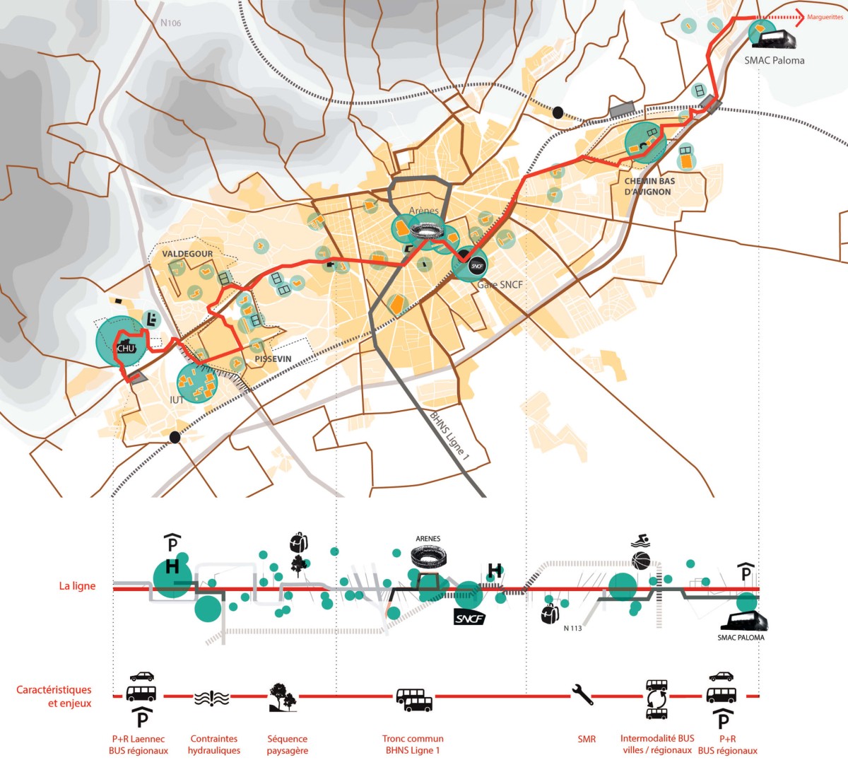 Le Tram’Bus T2 Diagonal nim-carte-diagnostic-et-pictogrammes-retouchee